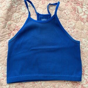 Isadora Blue Ribbed Tank Top